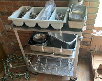 Rolling steel cart - perfect for kitchen service