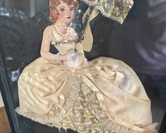 Probably circa 1940 - fabric under glass - very vintage!