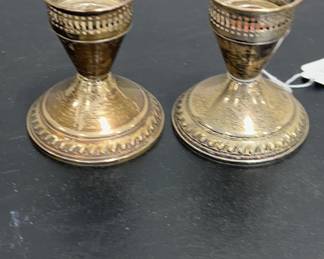 Pair of Duchin Weighted Sterling Candleholders