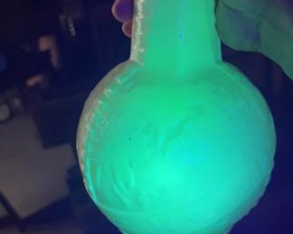 1939 NY Worlds Fair Milk Glass Uranium Bottle
