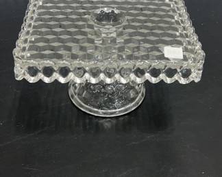 American Fostoria Cake Stand w/ Brandy Well