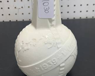 1939 NY Worlds Fair Milk Glass Uranium Bottle