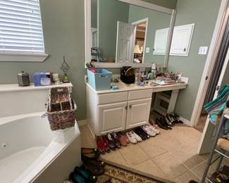 Skincare products and ladies shoes