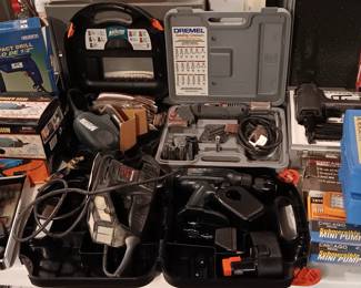 Power Kraft 1/2" electric impact drill *$30.00*
2 angle grinders 4 1/2" 600w *$25.00 each*
MOUSE hand/palm Sander $25.00
DREMEL set/case $45.00
Craftsman brad/nailer/case $65.00
☆SO many more power/hand tools ☆