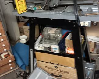 ATLAS metal lathe on stand with drawers/wheels $650.00.
