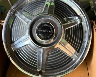 Set of 4 Ford Mustang Hubcaps (1965–I believe), have the keys to the car too