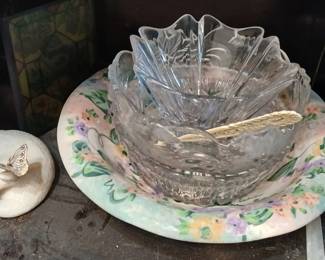 Lenox sculptures and glassware.