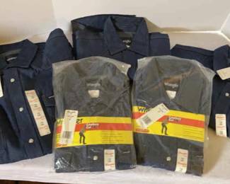 Five Mens Wrangler Denim Shirts
