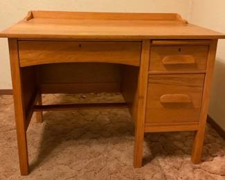 Three Drawer Wooden Desk
