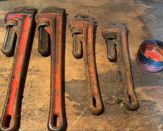 Four Pipe Wrenches 