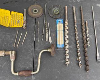Vintage Stanley Woodworking Drill, Auger Bits, Drill Bits More