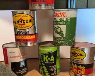 Vintage Oil Cans Full More