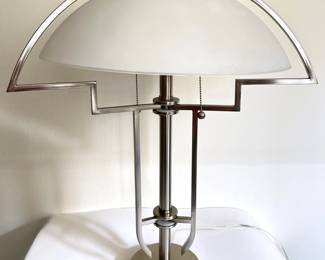Modern Chrome Table Lamp With Heavy Glass Shade
Lot #: 31