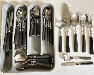 International Lyon Cutlery Service For 8 & Serving Utensils, Japan (Almost Complete) Includes Tray
Lot #: 108