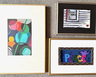 1980s Art: Michelle Samara "Peace" Shadowbox, Original Pastel Drawing & Original Watercolor
Lot #: 110