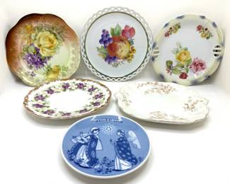 6 Vintage Decorative Plates By Limoges, Bavaria & Norwegian Christmas Plate
Lot #: 80