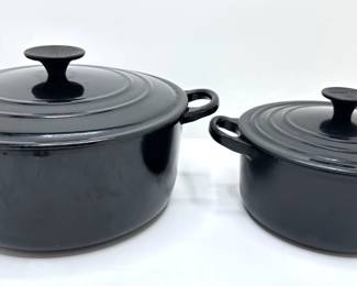 2 Le Creuset Enameled Cast Iron Dutch Ovens Cooking Pots With Covers, Size E & B
Lot #: 10