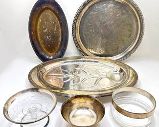 7 Vintage Silver Plate Platters & Bowls Including Turkey Platter
Lot #: 79