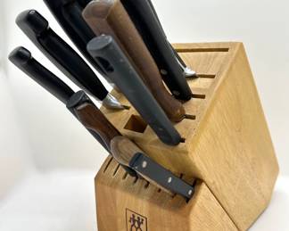 J. A. Henckels Knife Block With 14 Knives By Wusthof Dreizack & Others
Lot #: 76