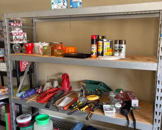 Garage shelf-metal with wood shelves