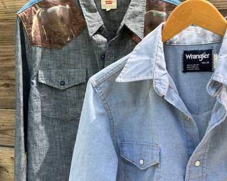 vintage Levi and wrangler chambray shirts