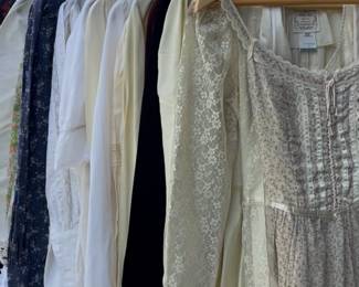 2 racks vintage Gunne Sax dresses and skirts.