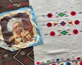vintage mexican weavings and chief pillow cover 1940's