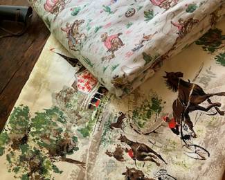 vintage Kath kidson 10 yards pink cowboy and vintage 1940'3 fabric  about 4 yards