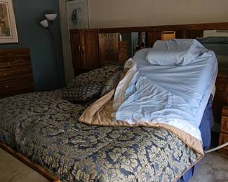 King size adjustable reclining bed, and Bedroom Dressers and Headboard set