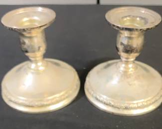 1940s Pair International Prelude Sterling Candlestick Holders