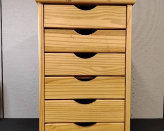 Wooden 6 Drawer Roll Cart