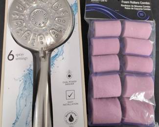 Showerhead And Hair Rollers