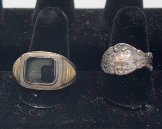 Two Vintage Stamped Rings