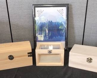 Wood Boxes, Picture Frame And Jewelry Storage