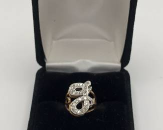 Vintage Diamond Initial Ring
