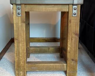 Restoration Hardware Wood and Metal Side Table