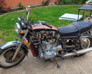 1975 Honda GL1000 Motorcycle, VIN GL11011122, Mileage Showing On Odometer 9146, Missouri Title, Including Various Motorcycle Parts, Speedometers, Tachometer, Carburetors, Fenders, Brake Pads And More,
