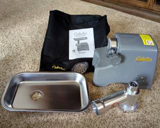 Cabela's Deluxe DC Meat Grinder With Accessories And Manual