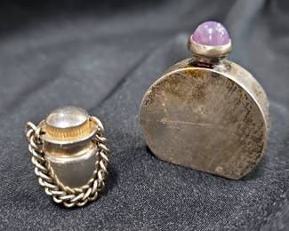 Sterling Silver Perfume Bottles, Qty 2