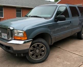 2001 Ford Excursion SUV, VIN 1FMNU41L51EB11718, Mileage Showing On Odometer 212644