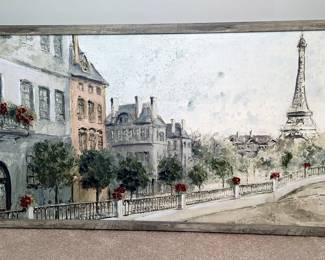 Eiffel Tower Parisian Cityscape Framed Art