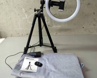 UBeesize 10.2" Selfie Ring Light with Tripod & Kate Background Cloth