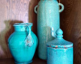 Decorative Ceramic Vases, Qty 3
