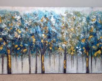 Abstract Trees Canvas Wall Art, 30" x 60"