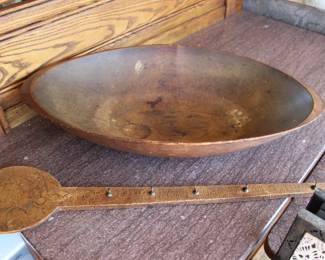 Large bread bowl, clothing hanger inscribed