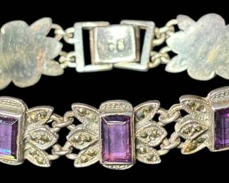 Sterling Silver and Amethyst Bracelet