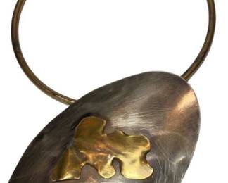 Silver and Brass Brutalist Jewelry