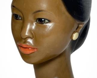 Marwal Chalkware Polynesian Lady Bust