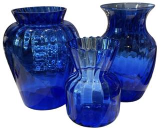Indiana Glass Cobalt Glass Vases