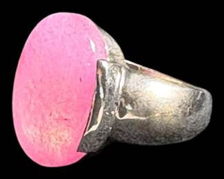 Sterling Silver Pink Stone Ring